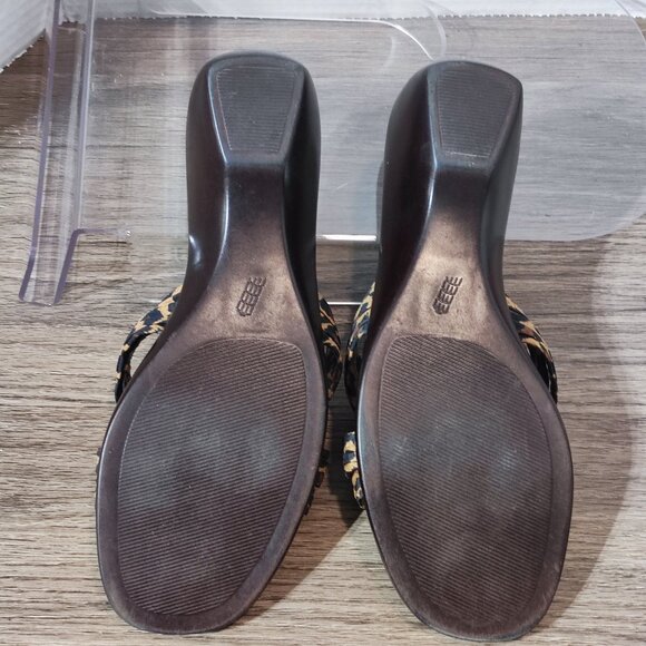 Italian Shoemaker Knot Twist Slides Leopard Print size 9 Slip On Sandals - Picture 10 of 12